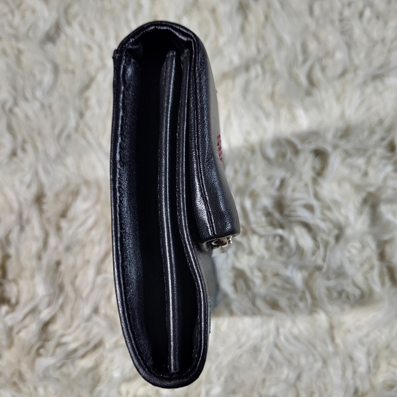 HENRI BENDEL Girls Nightout Embellished Bling Black Leather Chain Clutch - Picture 4 of 15